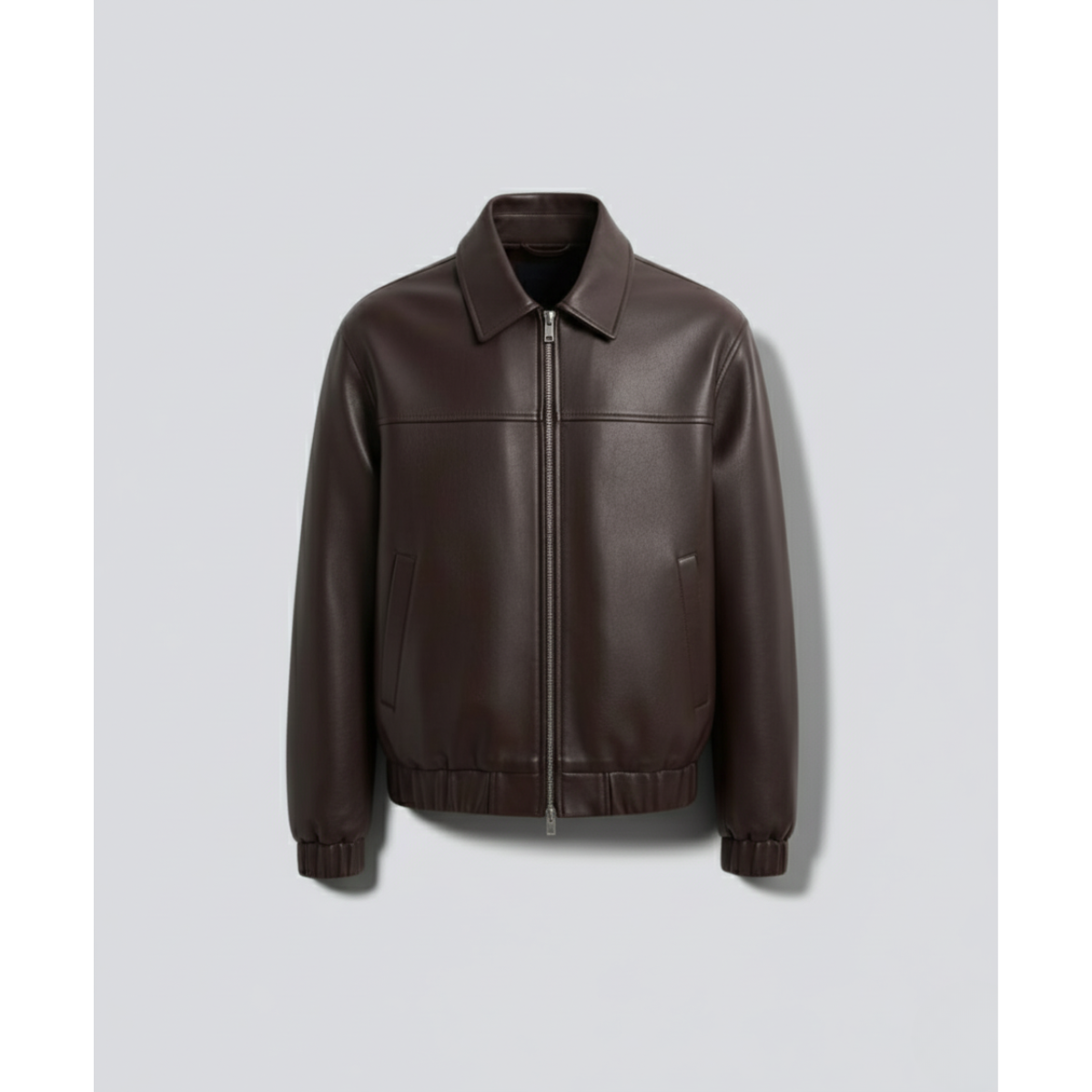 The Royal Mocha Bomber Leather Jacket